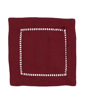 Affordable Hemstitched Border Cocktail Napkin Set of 12