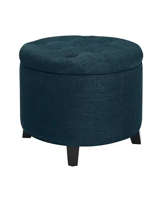 17" Plywood Round Storage Ottoman Original