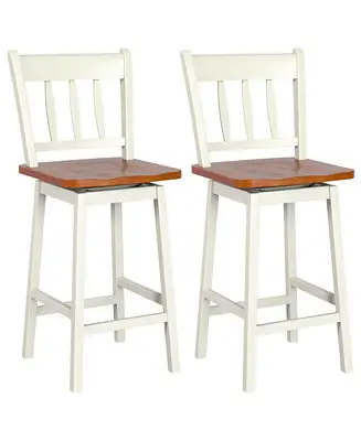 24.5 Inches Set of 2 Swivel Bar Stools with 360° Swiveling Direct From Factory