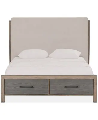 Warranty Included CLOSEOUT! Portmore Queen Upholstered Storage Bed (with soft close drawers)