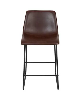 24 Inch Faux Counter Height Bucket Seat Stools, Set Of 2 Markdown
