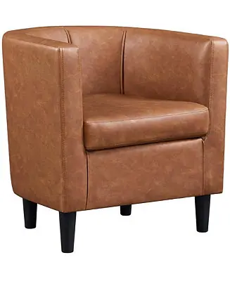 Factory Price single club chair faux leather barrel-shaped accent arm chair