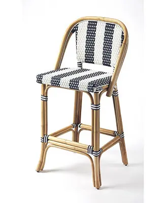 Lila Stripe Rattan Bar Stool Special Offer