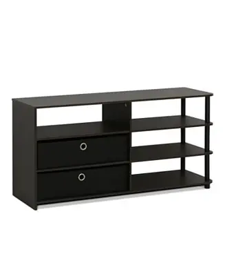 Fresh Stock TV Stand Hold up to 50" Media Entertainment Center Bookcase Shelves with 2 Drawers