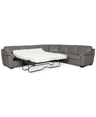 Clearance Lothan 3-Pc. Leather Queen Sleeper Sectional Sofa