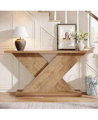 63" Console Table, Farmhouse Wooden Couch Table Behind Sofa with Storage, Long Entryway Sofa Station Exclusive Offer