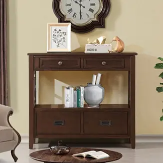 Final Sale 36" Farmhouse Console Table with Drawers and Shelf