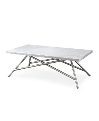 Coral Carrara Marble Coffee Table Special Discount