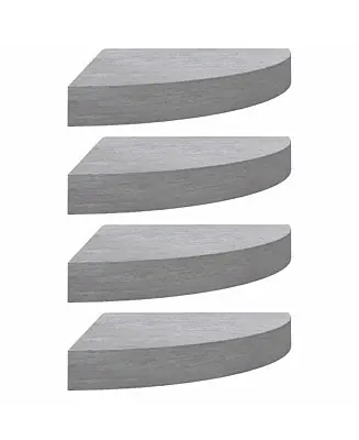 Wall Corner Shelves 4 pcs Concrete Gray 9.8"x9.8"x1.4" MDF Fresh Stock