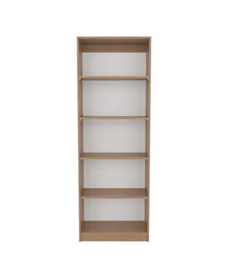 Save Now 12.3" wood particle board Vinton 4-Tier Bookcase with Modern Storage for Books and Decor, Natural Oak / White