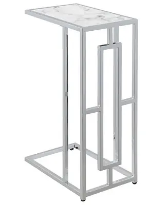 15.75" Chrome Oxford Glass C End Table Clearance