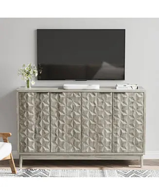 Last Chance Modern Grey Buffet Cabinet with 4 Doors