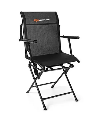 Today Only Swivel Hunting Chair Foldable Mesh Chair w/ Armrests for Outdoor Activities