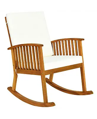 Outdoor Acacia Wood Rocking Chair with Detachable Washable Cushions Wholesale