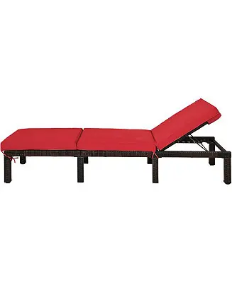 Trending Paito Wicker Chaise Lounger with Adjustable Backrest