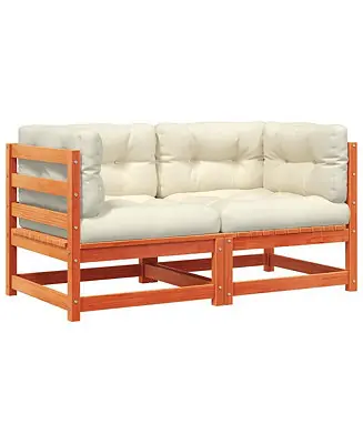 Big Sale Garden Sofa Wax brown Solid pine wood 27.6 x 27.6 x 26.4 in
