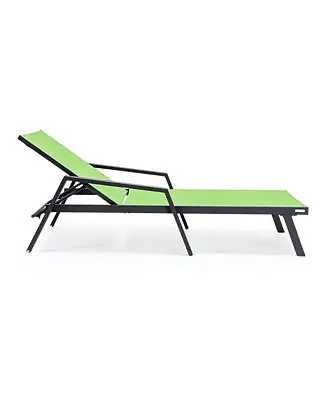 Hot Deal Lounge Chair With Armrests in Black Aluminum Frame, Set of 2