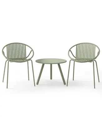While Supplies Last All Weather PP Patio Conversation Set with Round table and 2 Chairs