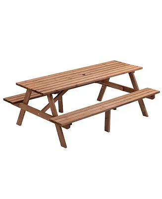 Bargain 8-Person Wooden Picnic Table for Comfortable and Stylish Outdoor Gatherings