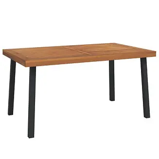 Garden Table Natural wood Solid acacia wood and powder-coated metal Free Delivery