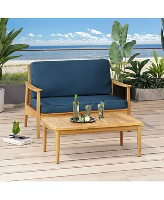 Streamdale Willowbrook Acacia Wood Loveseat And Coffee Table Set Save Now