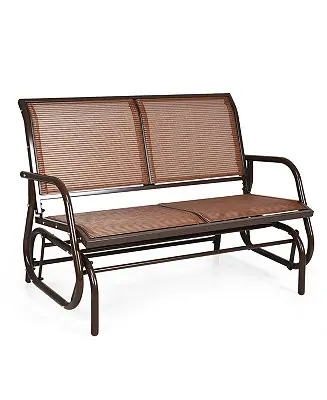 SUGIFT Swing Glider Chair 48 Inch Loveseat Rocker Lounge Backyard Instant Buy