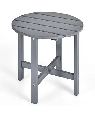 Low Price 18 Inch Patio Round Side Wooden Slat End Coffee Table for Garden