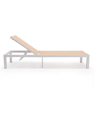 Big Sale Marlin Patio Chaise Lounge Chair With White Aluminum Frame, Set of 2