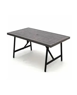 Certified Norwalk Slat Top Aluminum All Weather Patio Dining Table
