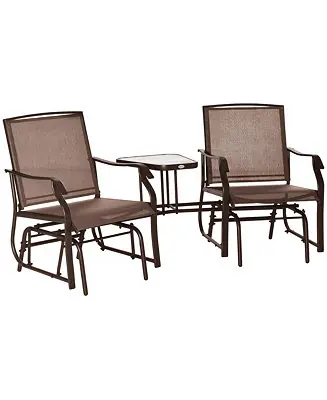 Direct From Manufacturer Outsunny 77 Inch 2 Person Outdoor Glider Set with Coffee Table