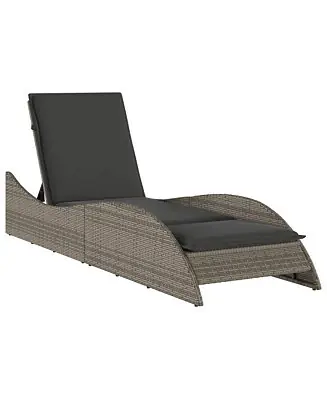 In Demand Sun Lounger Grey PE rattan 23.6 x 80.7 x 28.7 in