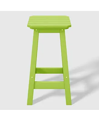 24" HDPE Outdoor Patio Counter High Backless Square Bar Stool Hot Picks