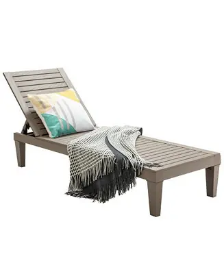 SUGIFT Outdoor Chaise Lounge Chair with 5 Positions Adjustable Backrest Next Day Delivery