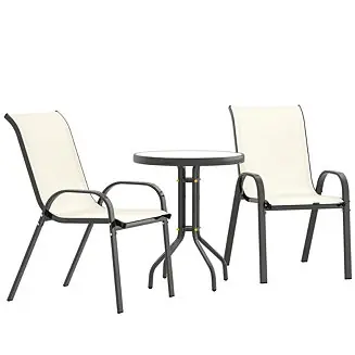 Editor’s Pick Outdoor Bistro Set Small Patio Set w/ Stackable Chairs,