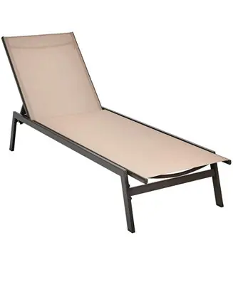 Low Price Outdoor Reclining Chaise Lounge Chair with 6-Position Adjustable Back
