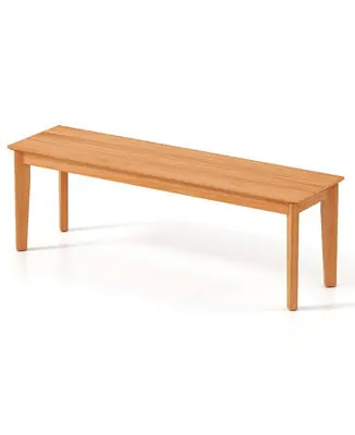 55'' Teak Wood Bench 3-Person Backless Seating w/ 880 LBS Weight Capacity Next Day Delivery