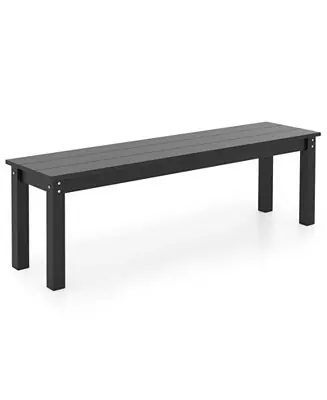 Time-Limited 55'' HDPE Outdoor Bench for 2-3 People Weatherproof Backless Patio Garden Bench