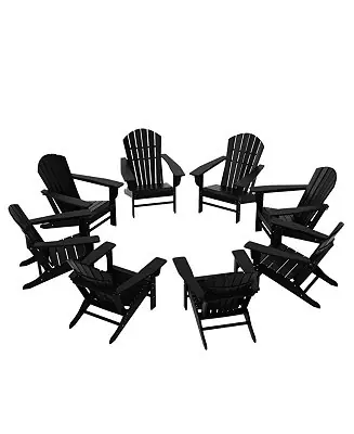 Free Returns All-Weather Contoured Outdoor Poly Adirondack Chair (Set of 8)