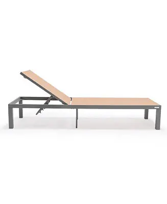 Hot Deal Marlin Patio Chaise Lounge Chair With Grey Aluminum Frame, Set of 2