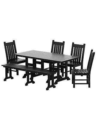 Cheap 6 Piece Outdoor Patio Dining Set Outdoor Table and Bench Chair Set