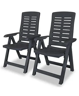 Premium Reclining Patio Chairs 2 pcs Plastic Anthracite