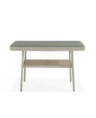 Place Order Windham All-Weather Wicker Outdoor Cocktail Table with Glass Top