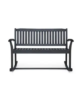 Streamdale Baxter Rocking Loveseat Acacia Wood Same Day Shipping