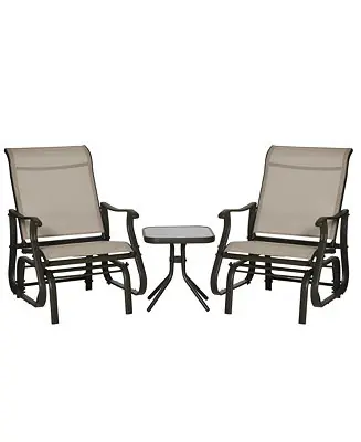 3pc Outdoor Gliding Chairs with Tea Table Set, Last Chance