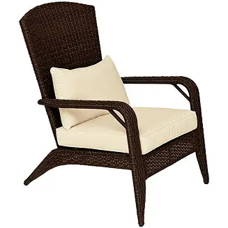 Warranty Included Patio Wicker Adirondack Chair with Soft Cushions,