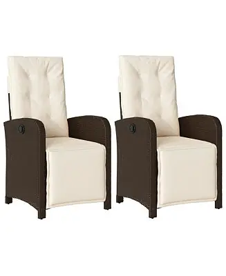 Price Drop Reclining Garden Chair Set of 2 Brown