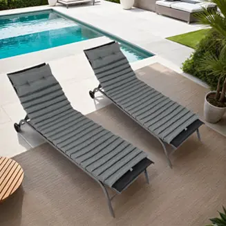 Streamdale Premium 72.8" UV-Resistant Outdoor Chaise Lounge Cushions (2 Pack) Price Cut