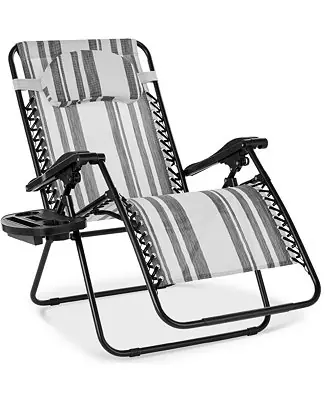 Oversized Zero Gravity Chair, Folding Outdoor Patio Recliner w/ Cup Holder Reduced Price