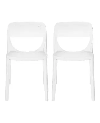 Modern Stackable Plastic Resin Patio Dining Side Chair (Set of 2) Direct From Factory