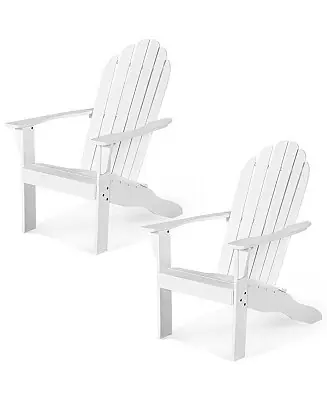Shop Now 2PCS Wooden Classic Adirondack Chair Lounge Chair Outdoor Patio